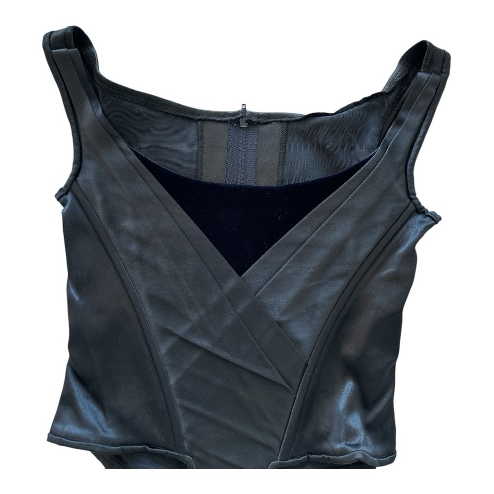 Vintage corset, with blue velvet details